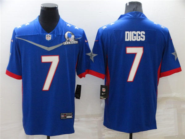 Mens Dallas Cowboys #7 Trevon Diggs Royal 2022 NFC Pro Bowl Game Stitched Jersey