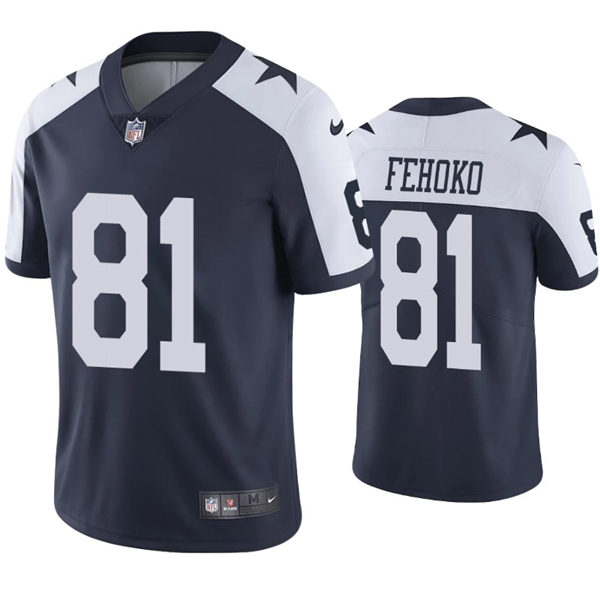 Mens Dallas Cowboys #81 Simi Fehoko Nike Navy Alternate Vapor Limited Jersey