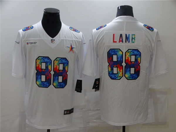 Mens Dallas Cowboys #88 CeeDee Lamb Nike White Holographic Edition Stitched Jersey