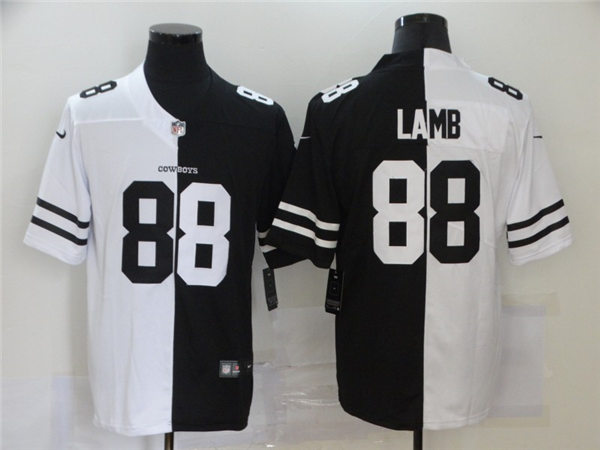 Mens Dallas Cowboys #88 CeeDee Lamb Nike White Navy Split Two-Tone Stitched Jersey