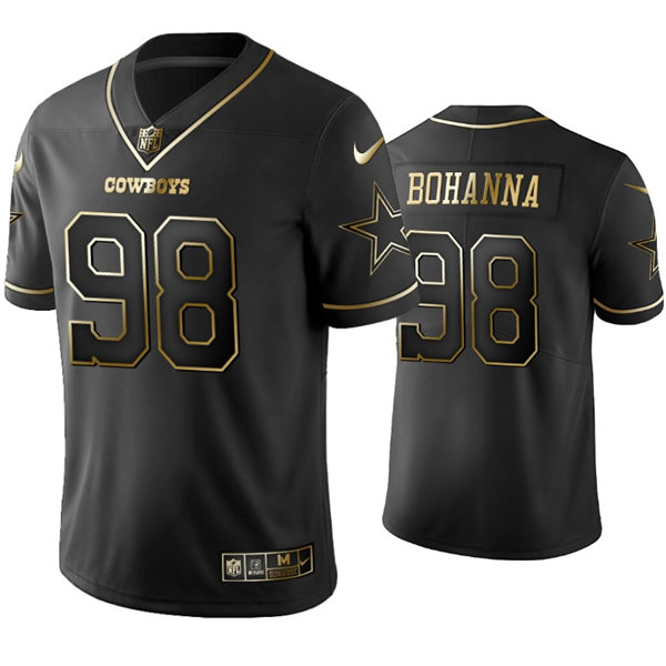 Mens Dallas Cowboys #98 Quinton Bohanna Nike Black Golden Edition Vapor Limited Jersey