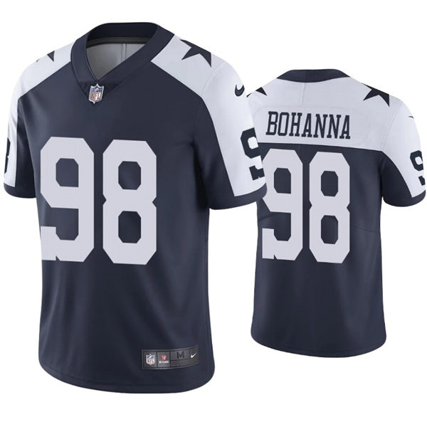 Mens Dallas Cowboys #98 Quinton Bohanna Nike Navy Alternate Vapor Limited Jersey