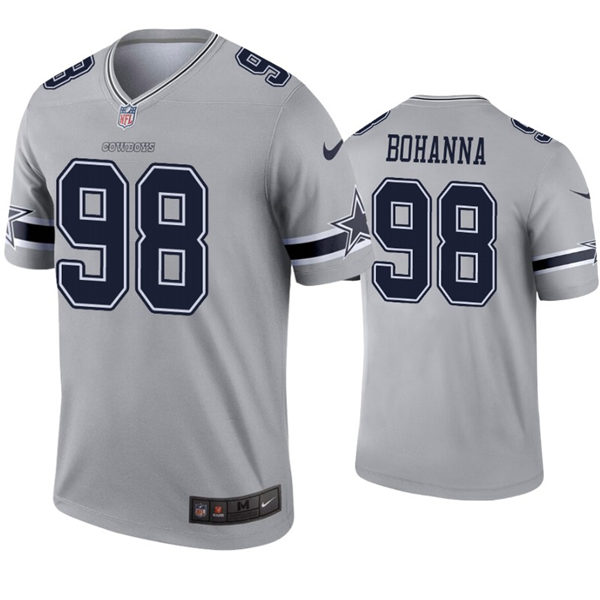 Mens Dallas Cowboys #98 Quinton Bohanna Nike Silver Inverted Legend Jersey