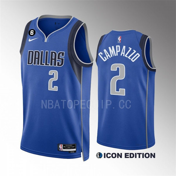Mens Dallas Mavericks #2 Facundo Campazzo Nike 2022-23 Blue Icon Edition Player Jersey