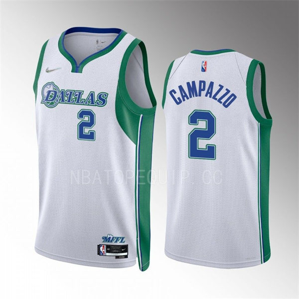 Mens Dallas Mavericks #2 Facundo Campazzo Nike NBA 75TH White 2021-22 City Edition Jersey