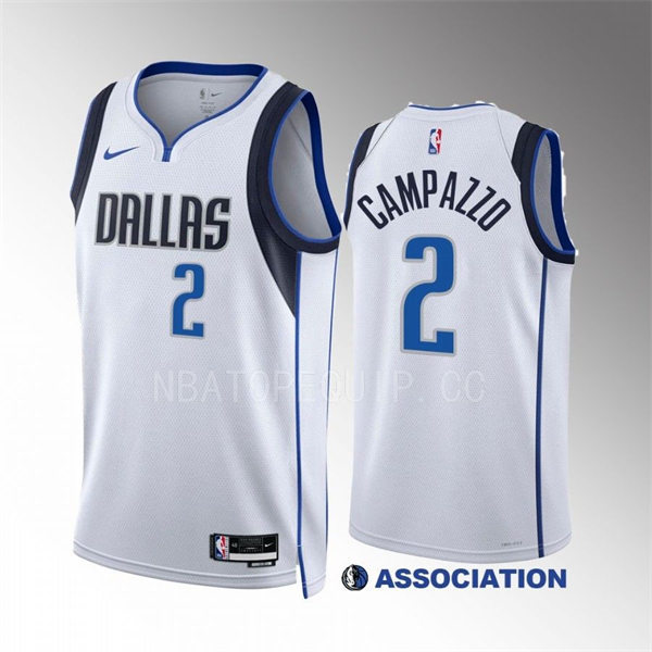 Mens Dallas Mavericks #2 Facundo Campazzo Nike White Association Edition Jersey