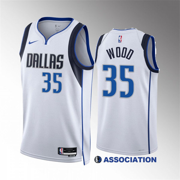 Mens Dallas Mavericks #35 Christian Wood Nike White Association Edition Jersey