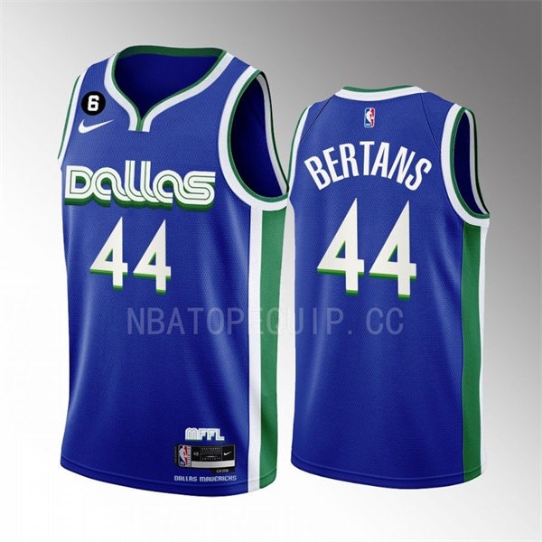 Mens Dallas Mavericks #44 Davis Bertans Nike 2022-23 Blue City Edition Player Jersey