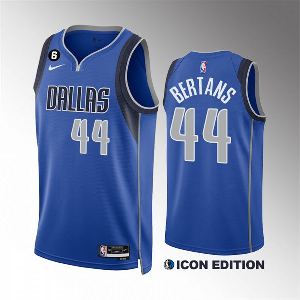 Mens Dallas Mavericks #44 Davis Bertans Nike 2022-23 Blue Icon Edition Player Jersey