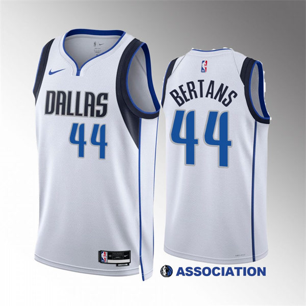 Mens Dallas Mavericks #44 Davis Bertans Nike White Association Edition Jersey