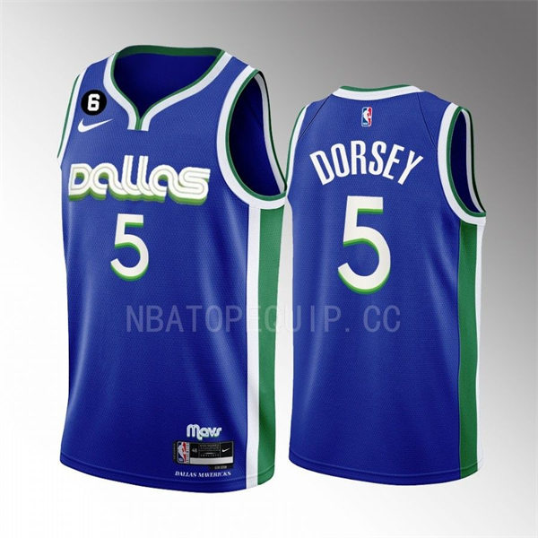 Mens Dallas Mavericks #5 Tyler Dorsey Nike 2022-23 Blue City Edition Player Jersey