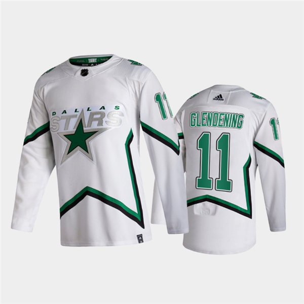 Mens Dallas Stars #11 Luke Glendening Adidas 2021 Reverse Retro Jersey Stitched
