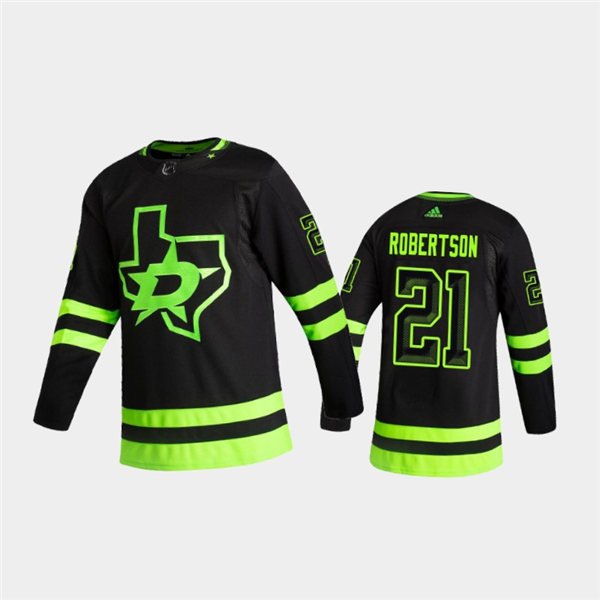 Mens Dallas Stars #21 Jason Robertson adidas Blackout AlternateJersey Stitched