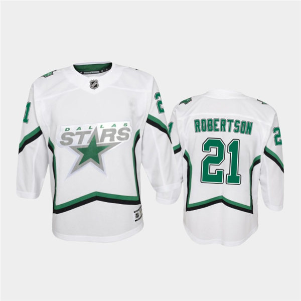 Mens Dallas Stars #21 Jason Robertson adidas White 2021 Reverse Retro Jersey Stitched