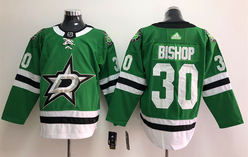 Mens Dallas Stars #30 Ben Bishop Adidas Green Jersey Stitched