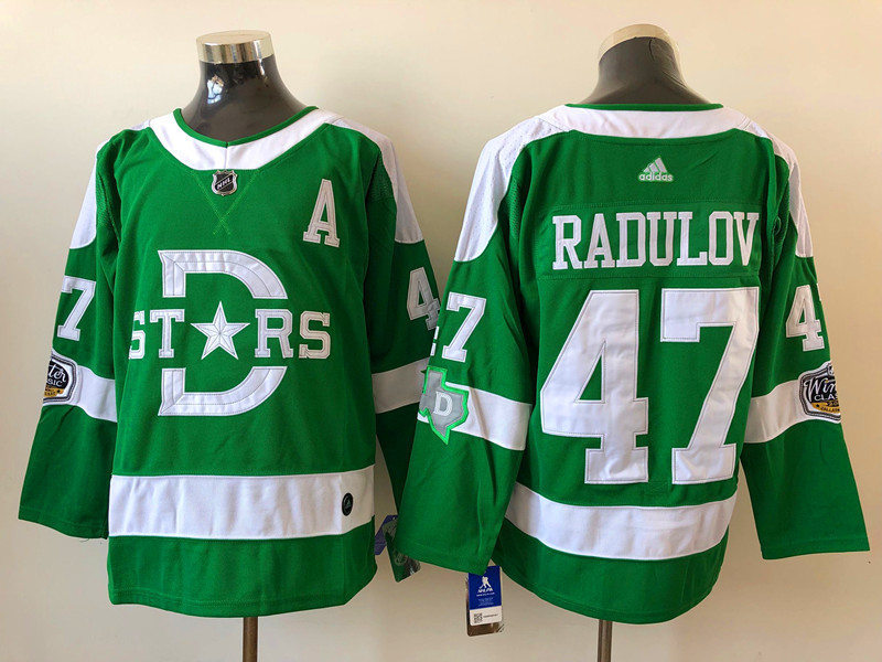 Mens Dallas Stars #47 Alexander Radulov Adidas Green 2019-20 Winter Classic Jersey Stitched