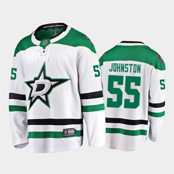 Mens Dallas Stars #55 Wyatt Johnston Stitched Adidas Away White Jersey Stitched