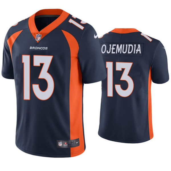 Mens Denver Broncos #13 Michael Ojemudia Nike Navy Vapor Untouchable Limited Jersey