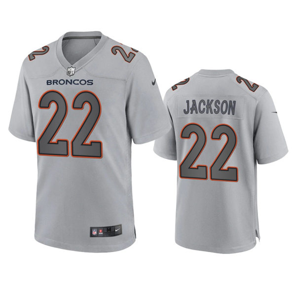 Mens Denver Broncos #22 Kareem Jackson Gray Atmosphere Fashion Game Jersey
