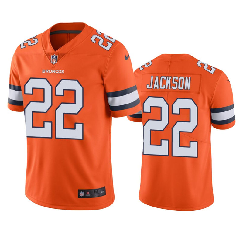 Mens Denver Broncos #22 Kareem Jackson Nike Orange Color Rush Vapor Limited Jersey