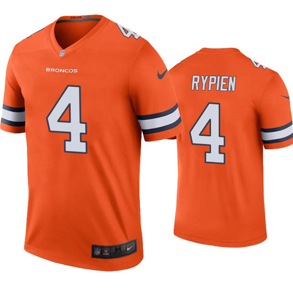 Mens Denver Broncos #4 Brett Rypien Nike Orange Color Rush Vapor Limited Jersey