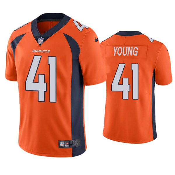 Mens Denver Broncos #41 Kenny Young Nike Orange Vapor Untouchable Limited Jersey