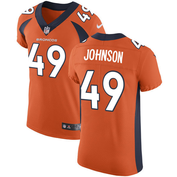 Mens Denver Broncos #49 Jamar Johnson Nike Orange Vapor Untouchable Limited Jersey