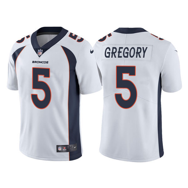 Mens Denver Broncos #5 Randy Gregory Nike White Vapor Untouchable Limited Jersey