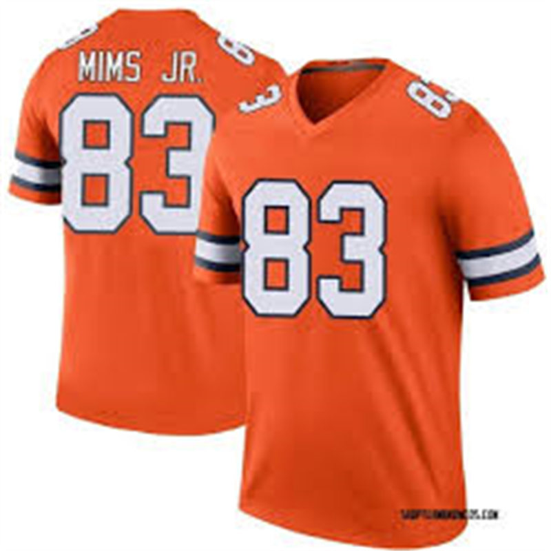 Mens Denver Broncos #83 Marvin Mims Jr. Nike Orange Color Rush Vapor Limited Jersey