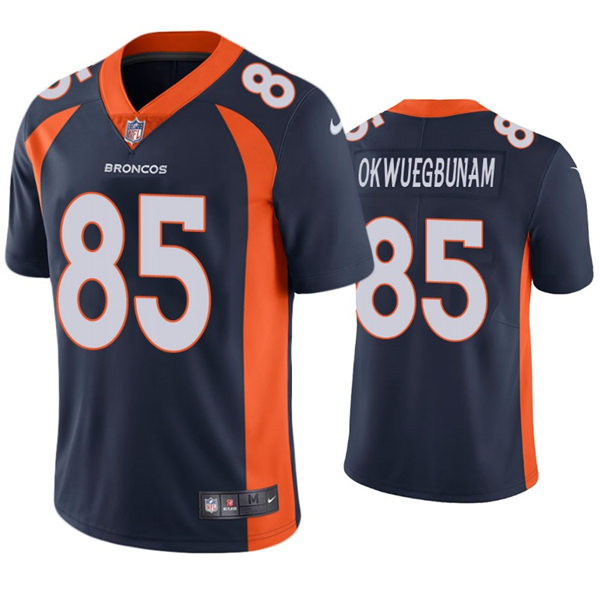 Mens Denver Broncos #85 Albert Okwuegbunam Nike Navy Vapor Untouchable Limited Jersey