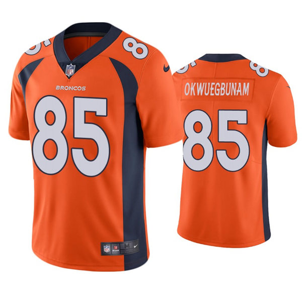Mens Denver Broncos #85 Albert Okwuegbunam Nike Orange Vapor Untouchable Limited Jersey