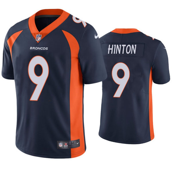Mens Denver Broncos #9 Kendall Hinton Nike Navy Vapor Untouchable Limited Jersey