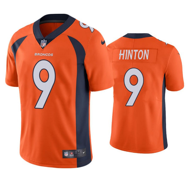Mens Denver Broncos #9 Kendall Hinton Nike Orange Vapor Untouchable Limited Jersey