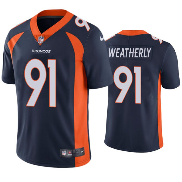 Mens Denver Broncos #91 Stephen Weatherly Nike Navy Vapor Untouchable Limited Jersey