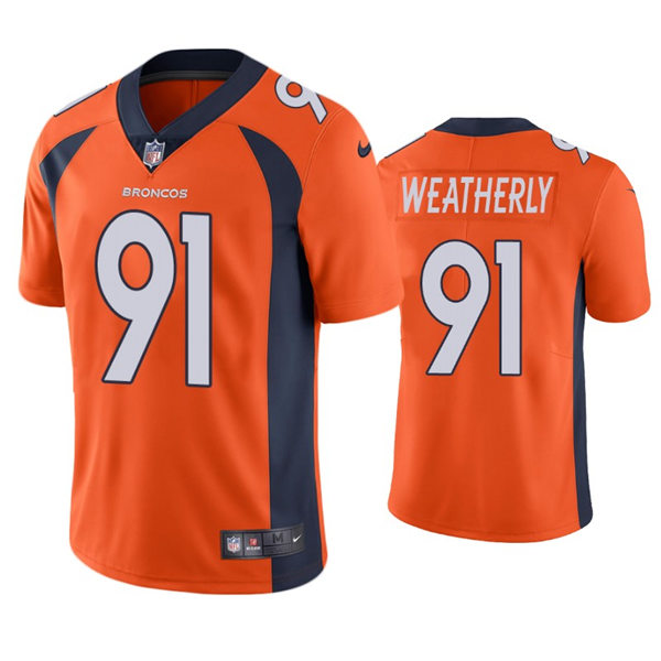 Mens Denver Broncos #91 Stephen Weatherly Nike Orange Vapor Untouchable Limited Jersey