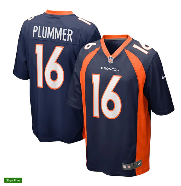 Mens Denver Broncos Retired Player #16 Jake Plummer Nike Navy Vapor Untouchable Limited Jerse