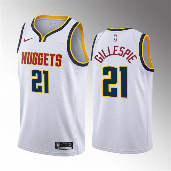Mens Denver Nuggets #21 Collin Gillespie White Association Edition Jersey