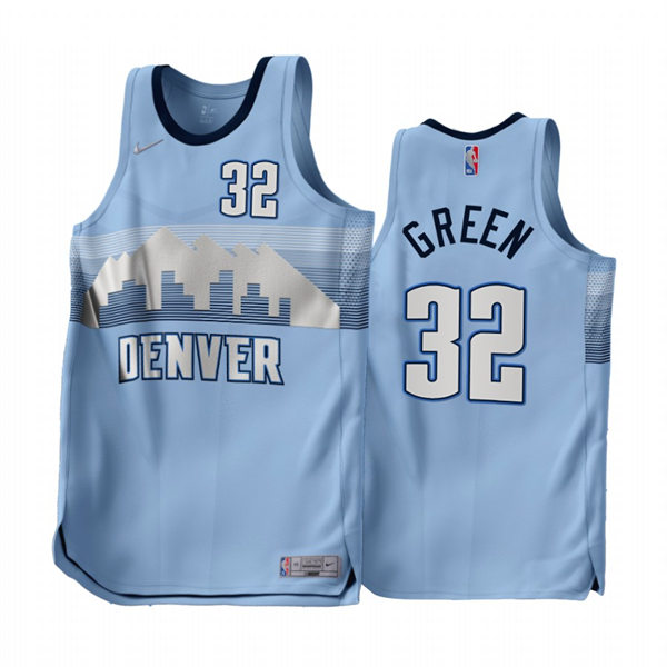 Mens Denver Nuggets #32 Jeff Green Blue 2022-23 Earned Edition Swingman Jersey