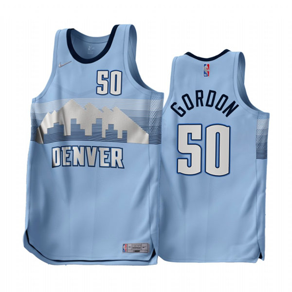 Mens Denver Nuggets #50 Aaron Gordon Blue 2022-23 Earned Edition Swingman Jersey