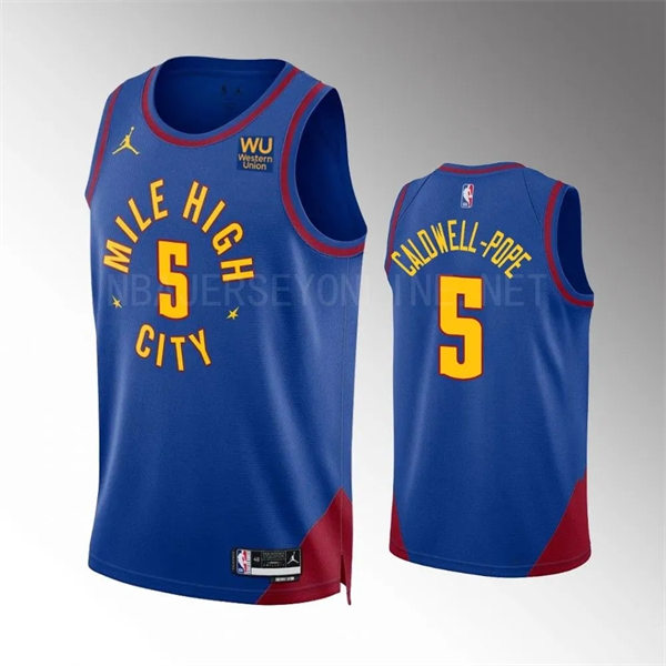 Mens Denver Nuggets #50 Kentavious Caldwell-Pope Mile High City Blue 2022-23 Statement Edition Swingman
