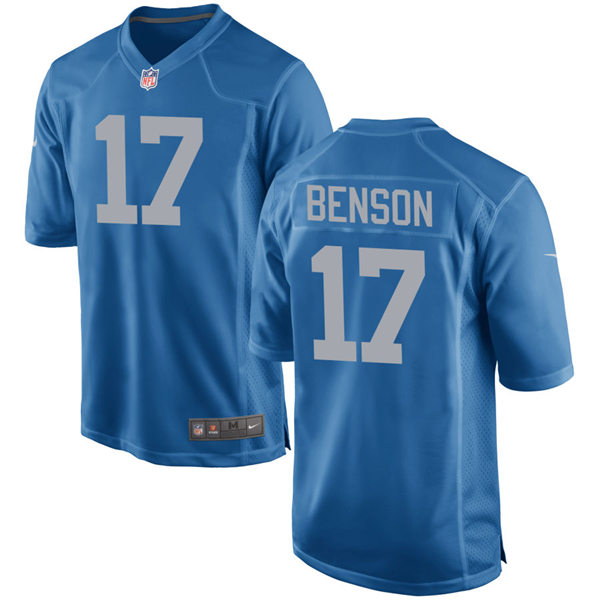 Mens Detroit Lions #17 Trinity Benson Nike Blue 2017 Throwback Limited Player Jersey