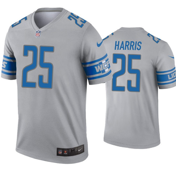 Mens Detroit Lions #25 Will Harris Nike Gray Inverted Legend Jersey