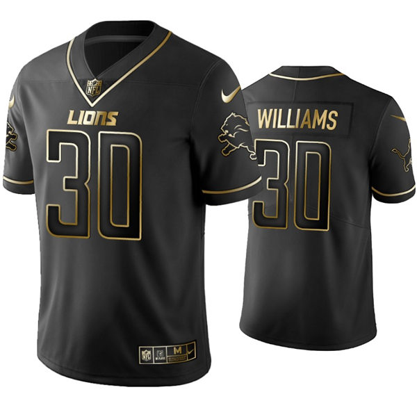 Mens Detroit Lions #30 Jamaal Williams Nike Black Golden Edition Vapor Limited Jersey