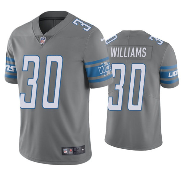 Mens Detroit Lions #30 Jamaal Williams Nike Silver Color Rush Limited Player Jersey