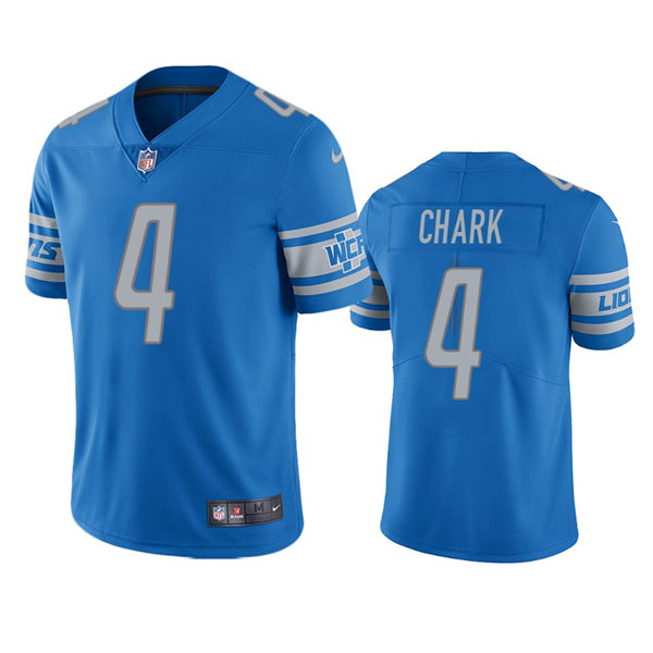 Mens Detroit Lions #4 D.J. Chark Nike Blue Vapor Untouchable Limited Jersey