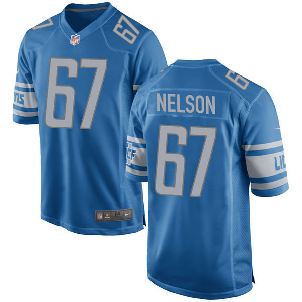 Mens Detroit Lions #67 Matt Nelson Nike Blue Vapor Untouchable Limited Jersey