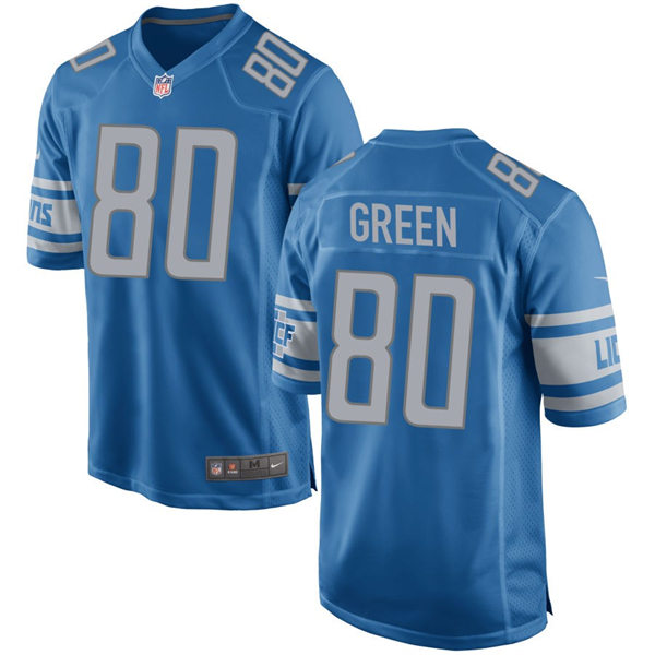 Mens Detroit Lions #80 Antoine Green Nike Blue Vapor Untouchable Limited Jersey