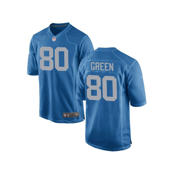 Mens Detroit Lions #80 Antoine Green Nike Royal Alternate Retro Jersey