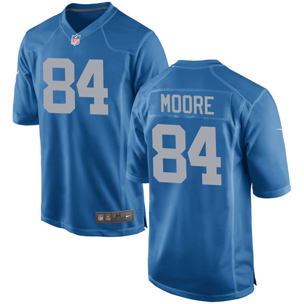 Mens Detroit Lions Retired Player #84 Herman MooreNike Blue 2017 Throwback Limited Player