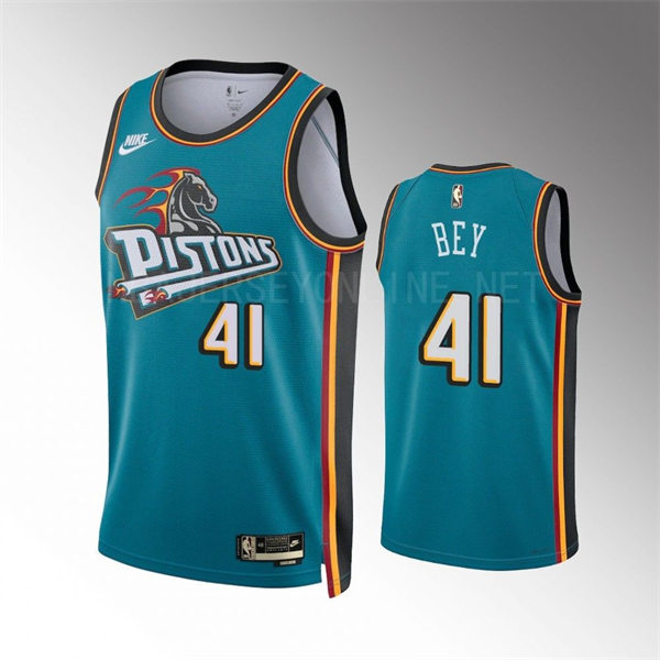 Mens Detroit Pistons #41 Saddiq Bey 2022-23 Teal Classic Edition Swingman Jersey